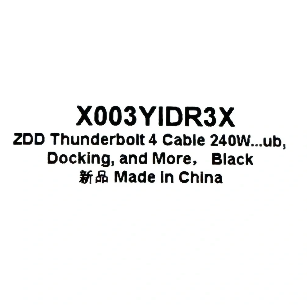Thunderbolt 4 USB-C 240W Charging Cable 40Gbps Data 8K HD MacBook/Dell/Phone
